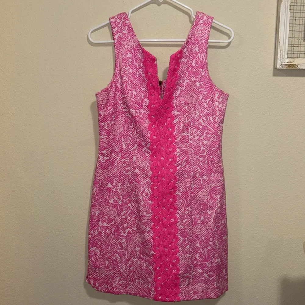 Lilly Pulitzer Pink See Ya Later Shift Dress Size 6 - Picture 2 of 9